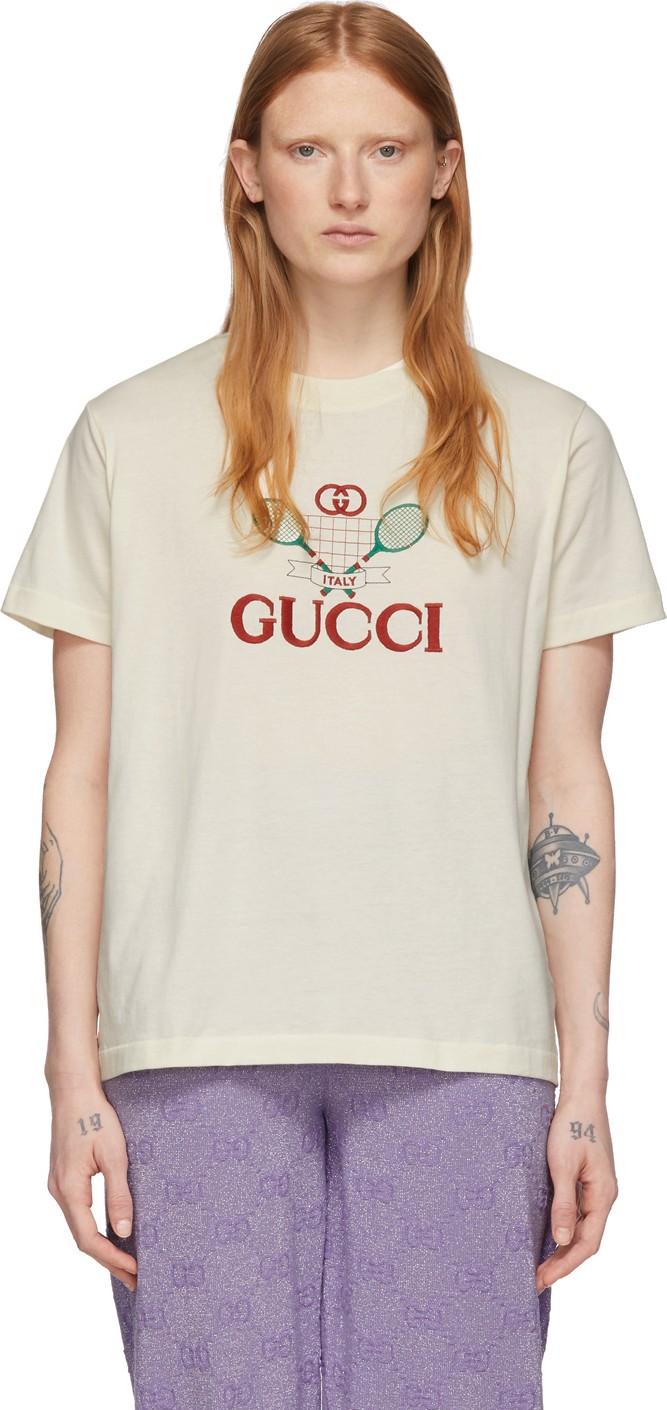 Gucci Off-White Tennis Logo T-Shirt