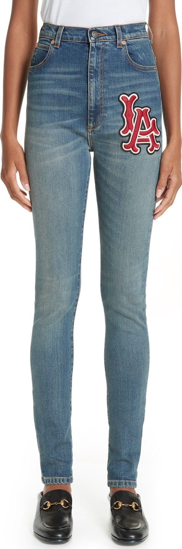 Gucci LA Patch Skinny Jeans