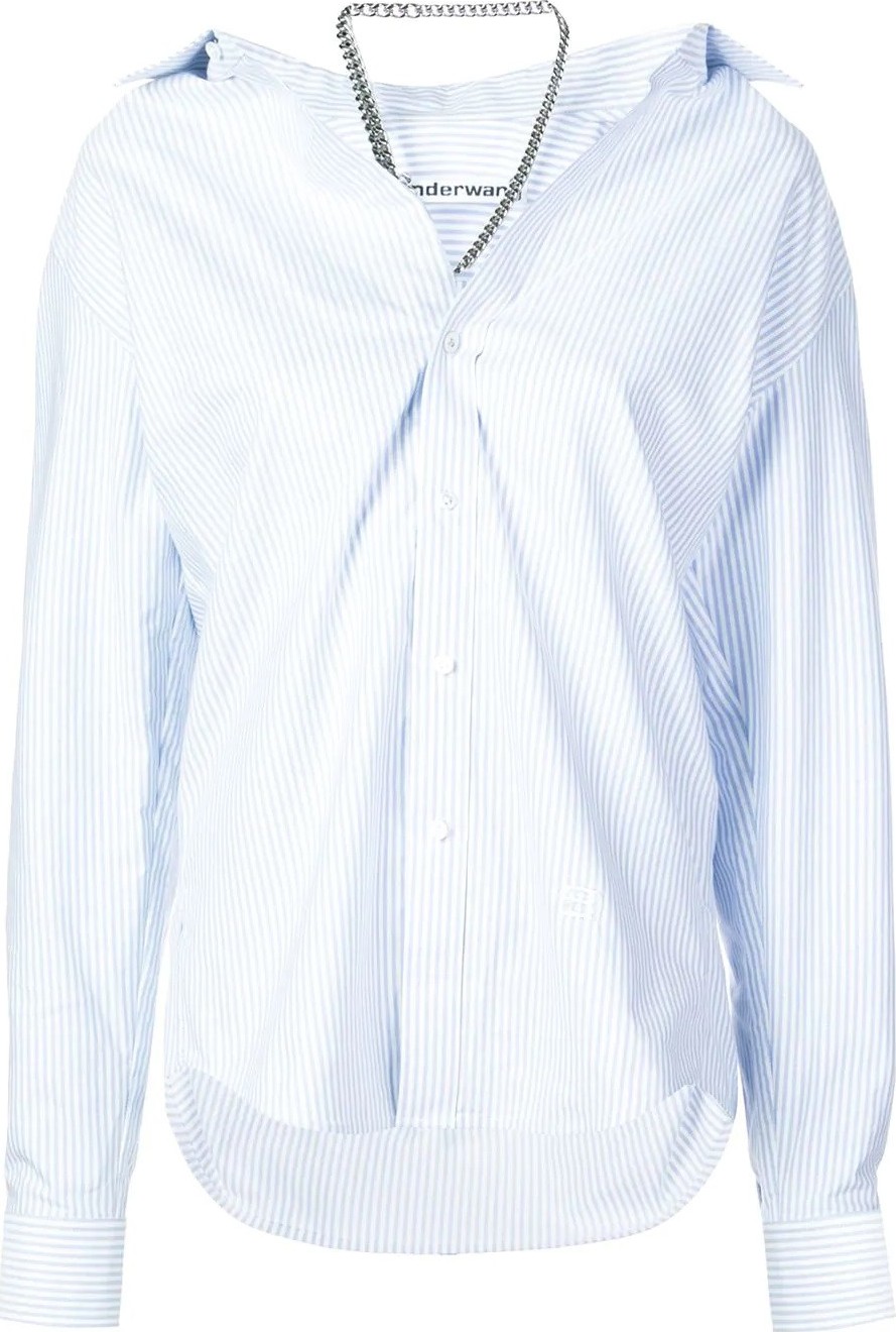 Alexander Wang Stripped off-shoulder Shirt