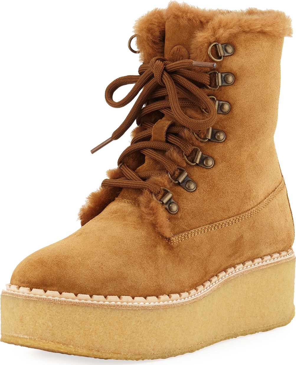 Moncler Melusine Suede Platform Boots