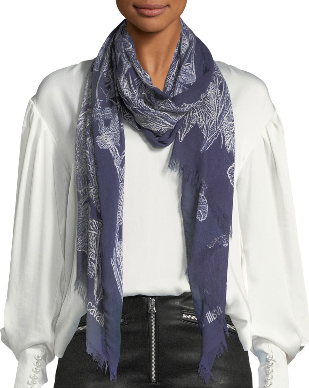 Roberto Cavalli Floral Modal-Cashmere Stole