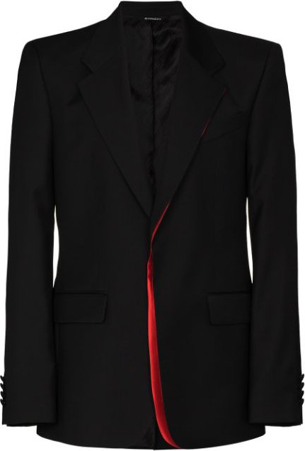 Givenchy - Contrast-trim single-breasted blazer