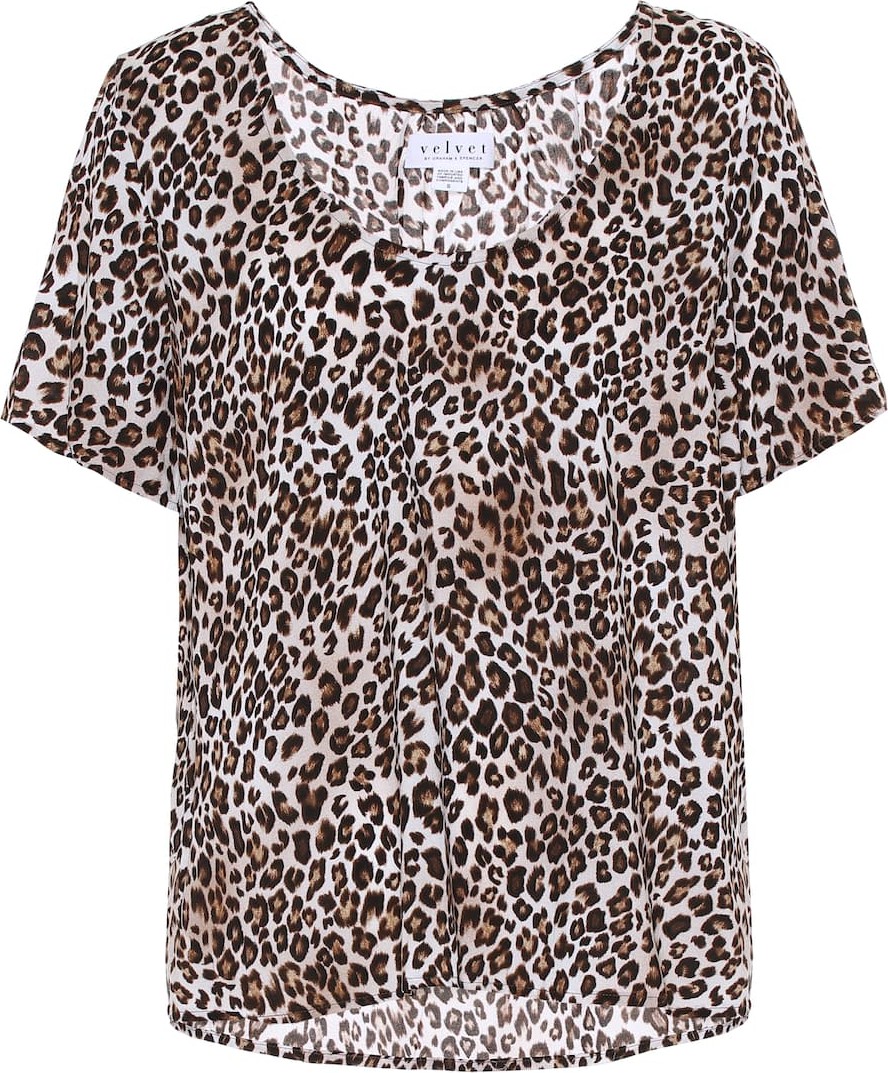 Velvet By Graham & Spencer Caroline leopard-print blouse