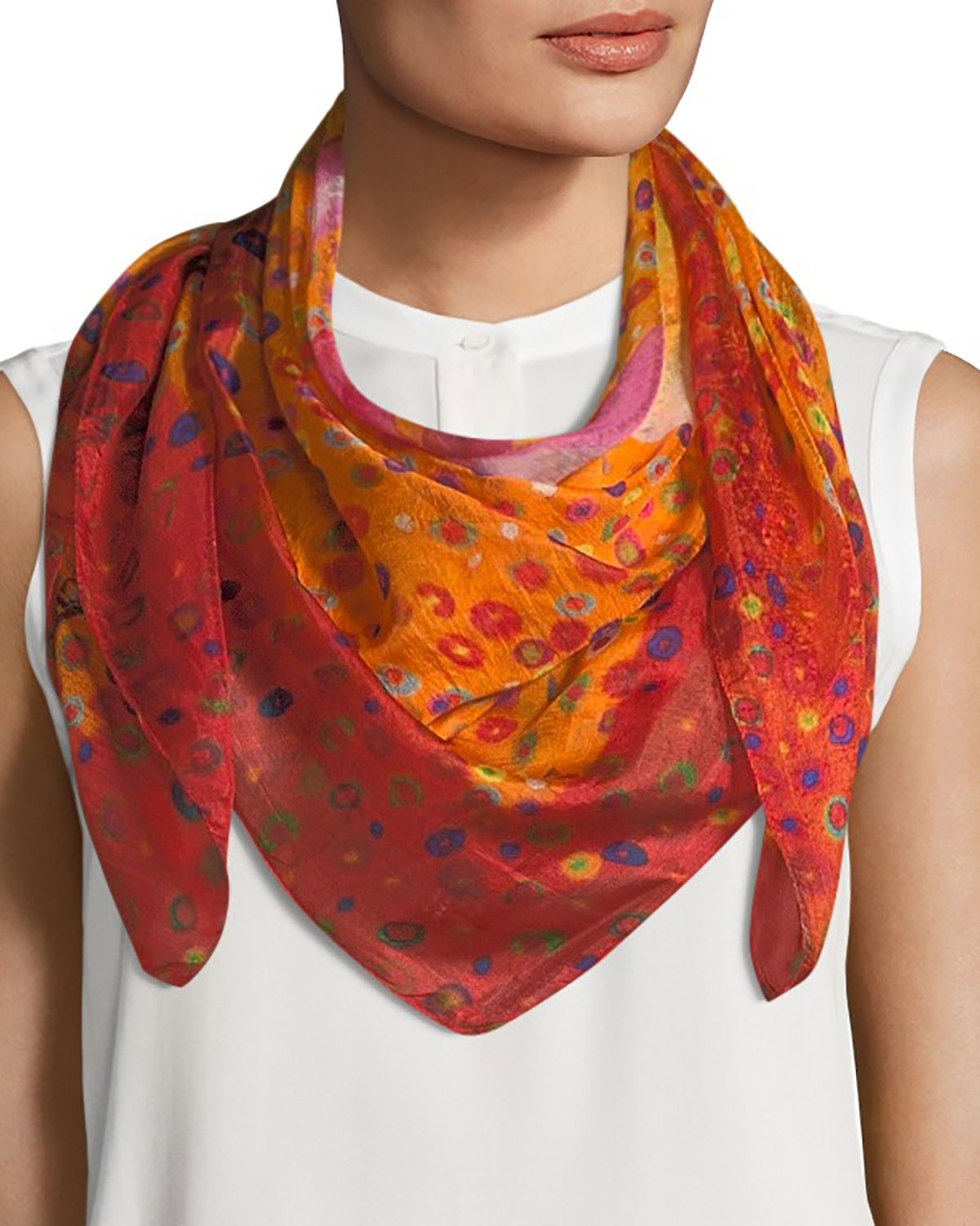 Mila & Such Caly Flower Square Silk Scarf, 100cm