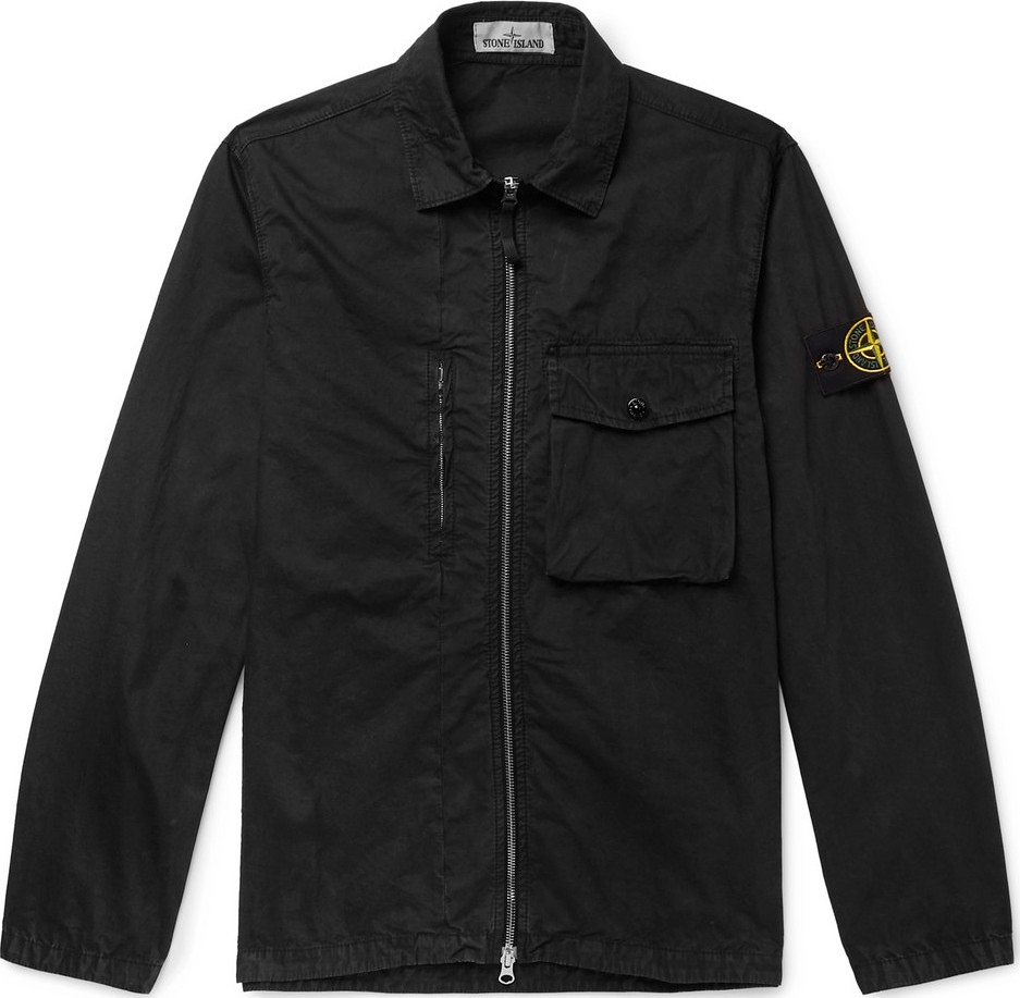 Stone Island Garment-Dyed Cotton Overshirt