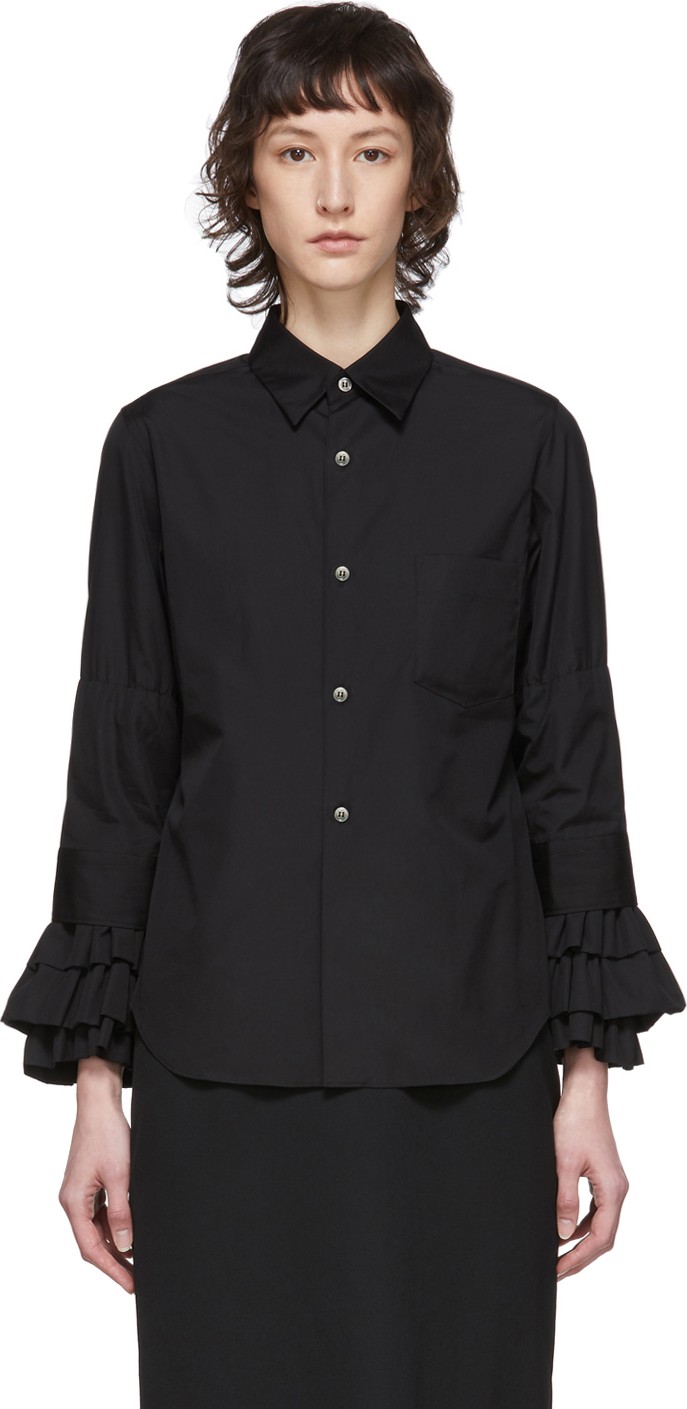 Comme Des Garçons Comme Des Garçons Black Broad Ruffle Cuffs Shirt