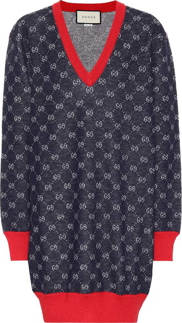 Gucci GG wool and alpaca sweater dress