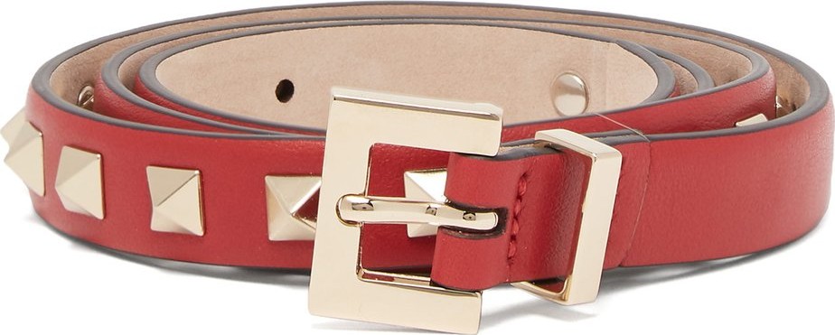 Valentino Rockstud-embellished leather belt