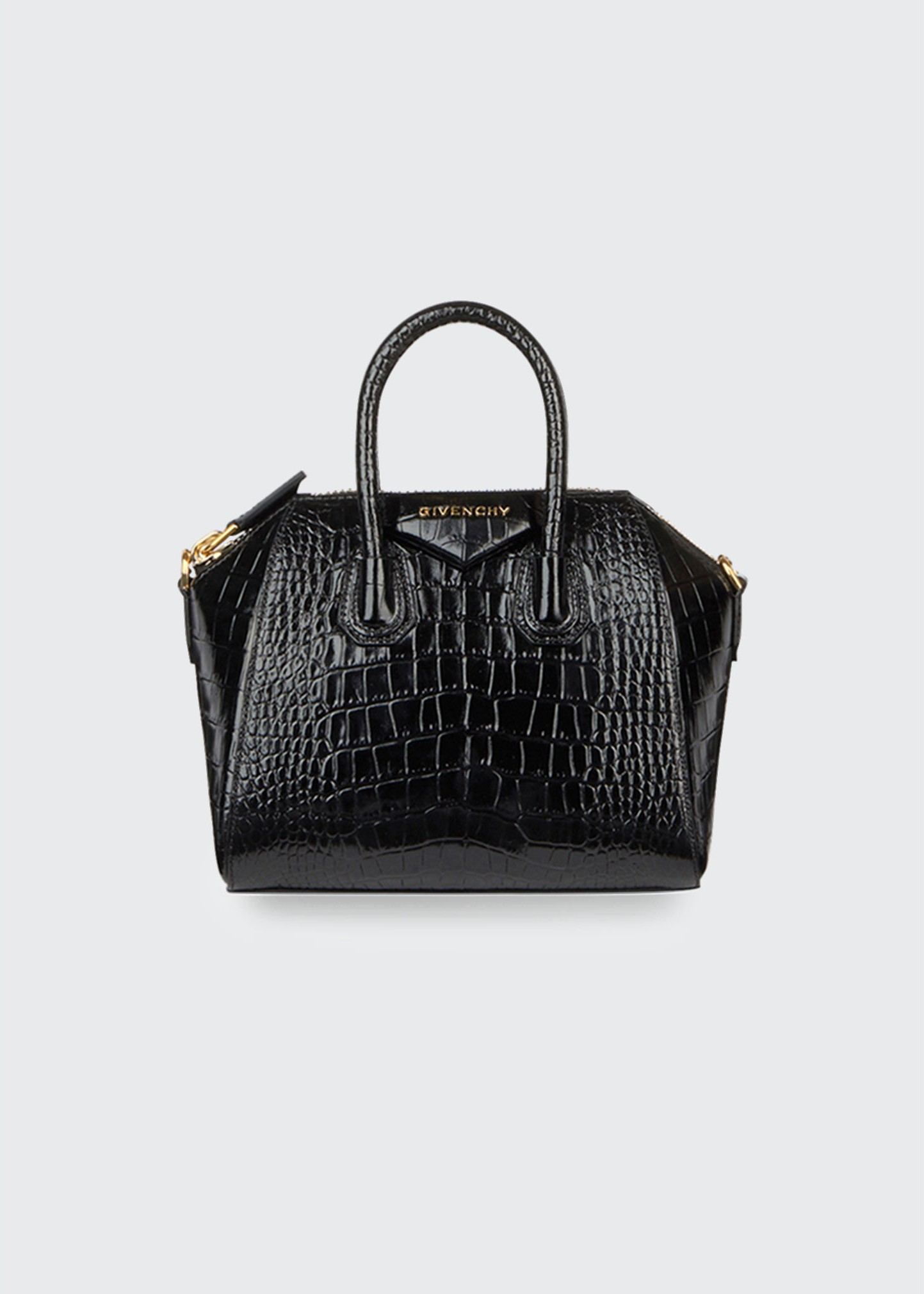 Givenchy Antigona Mini Croc-Embossed Satchel Bag