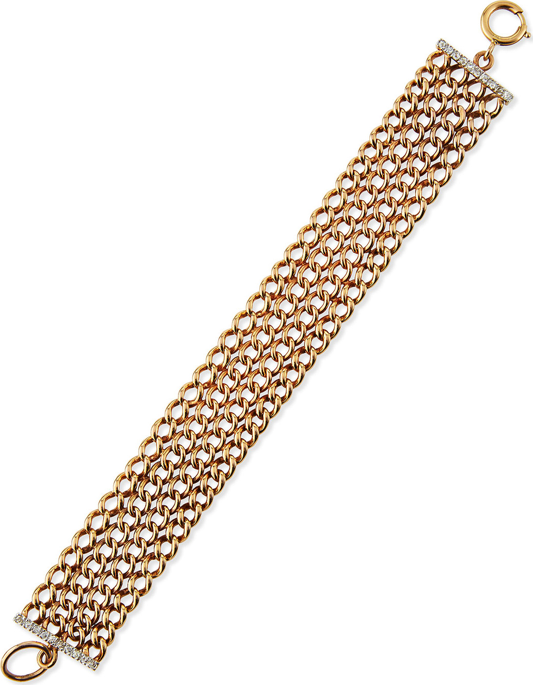 Turner & Tatler English Curb Link Bracelet with Diamond Bars