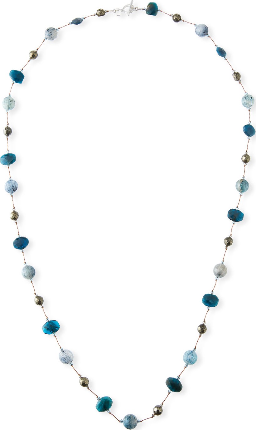 Margo Morrison Quartz, Apatite & Pyrite Necklace, 35"L