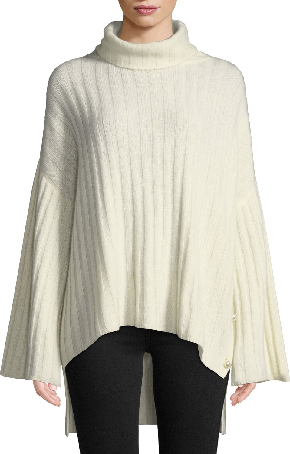 MILLY Oversized Cashmere Turtleneck Sweater