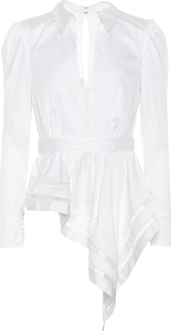 Self Portrait Cotton-poplin blouse