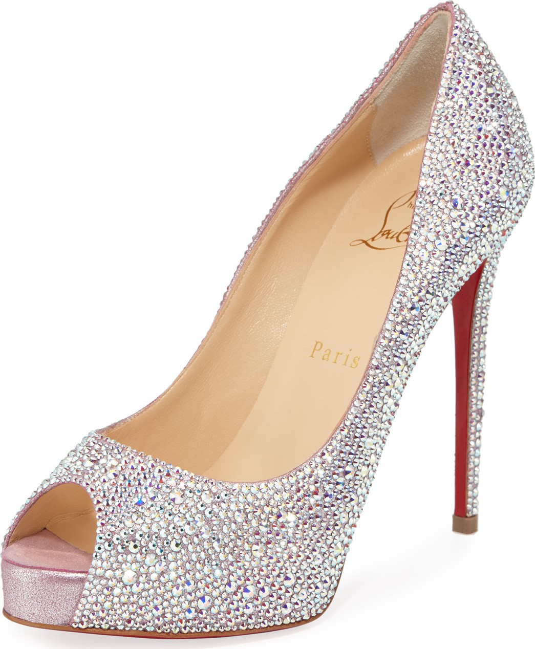 Christian Louboutin New Very Riche 120 Peep-Toe Red Sole Pumps