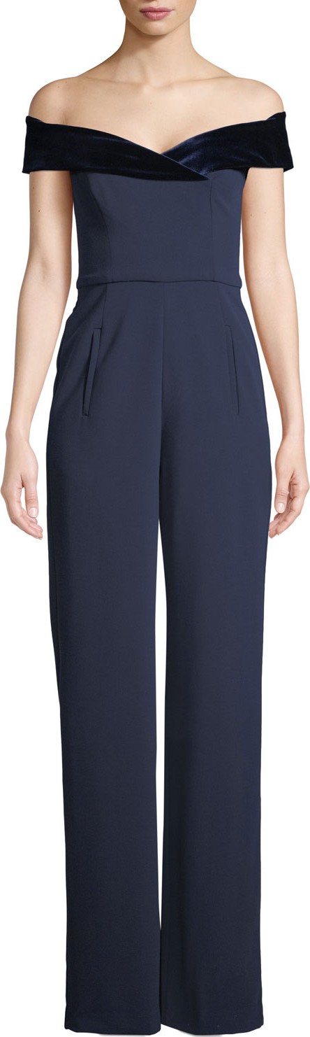 Black Halo Yoli Colorblock Jumpsuit w/ Velvet Cuff