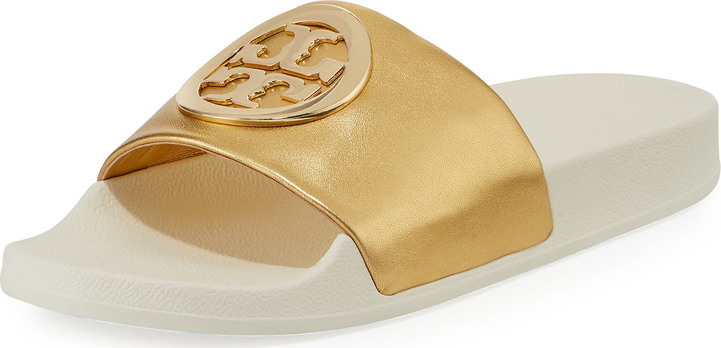 Tory Burch Lina Metallic Slide Pool Sandal