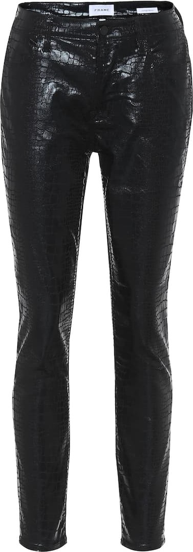 FRAME DENIM Le High Skinny croc-effect jeans