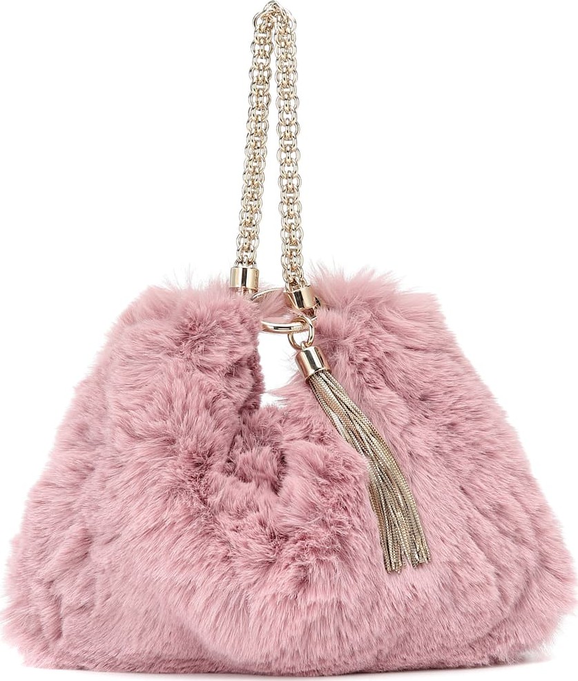Jimmy Choo Callie faux fur clutch