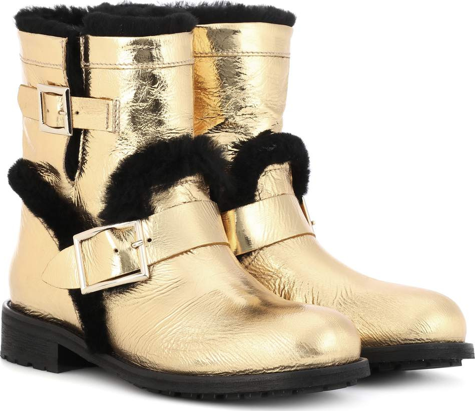 Jimmy Choo Youth fur-lined leather ankle boots