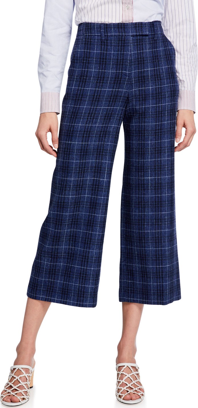 Veronica Beard Madds High-Rise Check Trousers