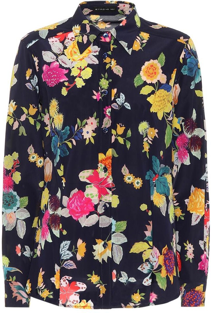 Etro Floral stretch-silk shirt