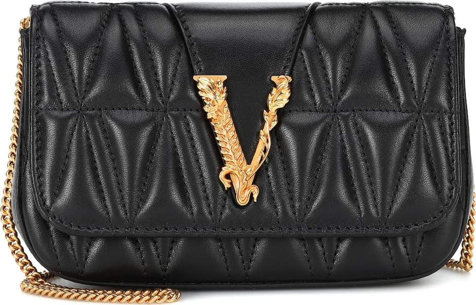 Versace Virtus quilted-leather shoulder bag