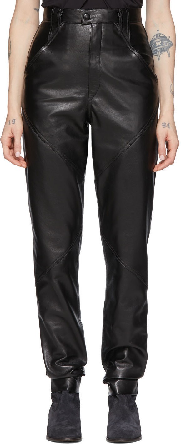 Isabel Marant Black Leather Xenia Pants