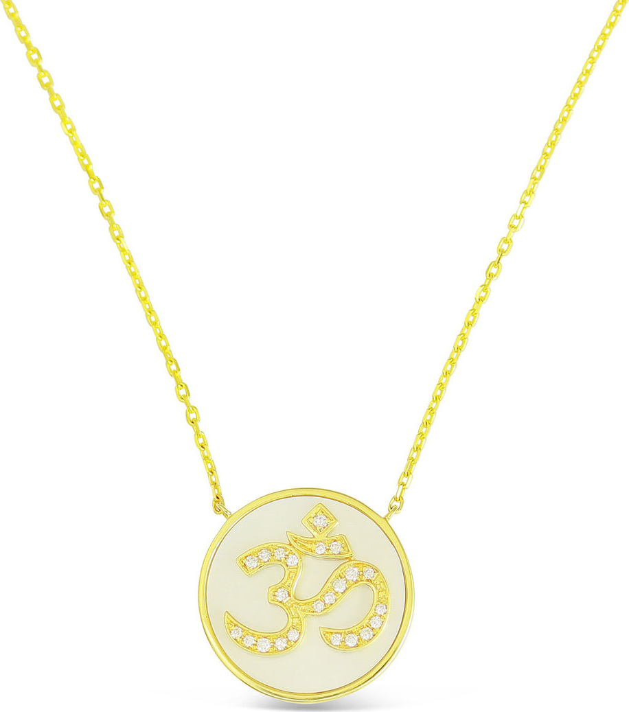 Frederic Sage 18k Gold Happy Diamond & Mother-of-Pearl Pendant Necklace