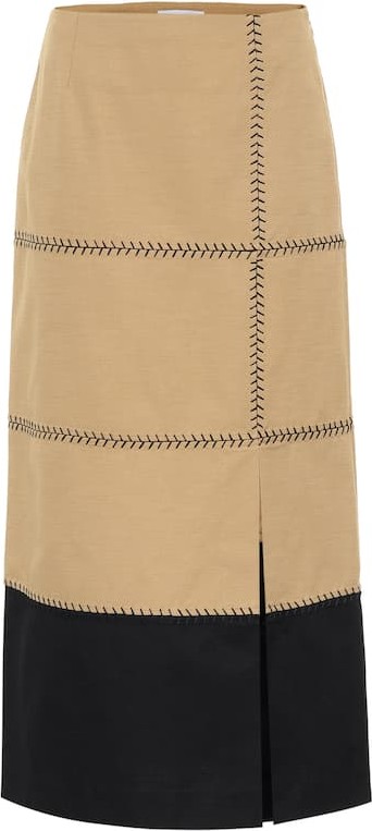 Gabriela Hearst Lyssa herringbone-cotton midi skirt