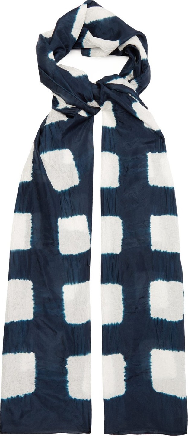 eskandar Expanding Squares Shibori-dyed silk scarf