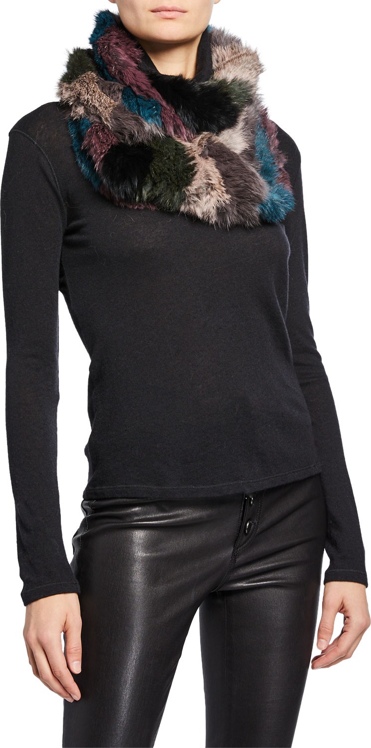 Jocelyn Rabbit Fur Infinity Scarf