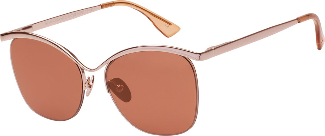 Le Specs Semi-Rimless Round Sunglasses