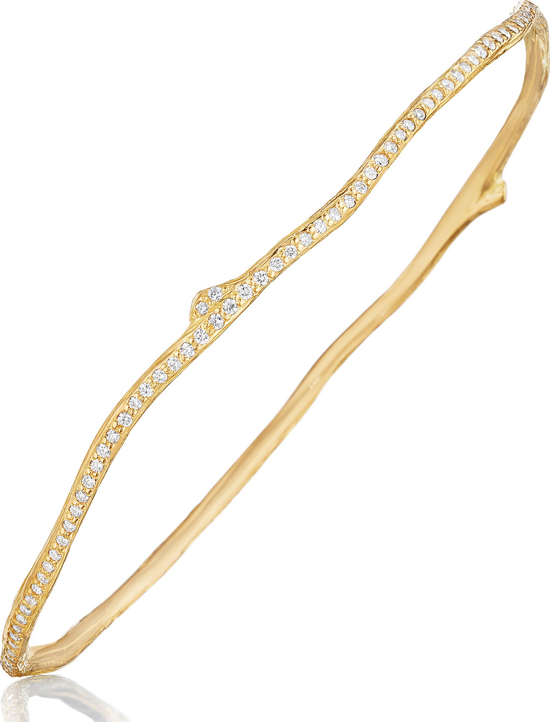 Mimi So Wonderland 18K Gold Twig Bangle Bracelet with Diamonds