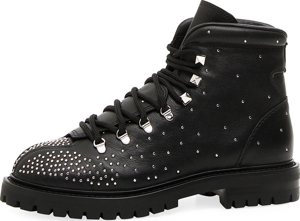 Valentino Dewstuds Leather Hiking Boot