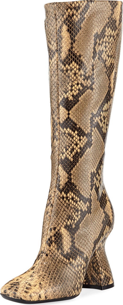 Dries Van Noten Louis-Heel Leather Knee Boot