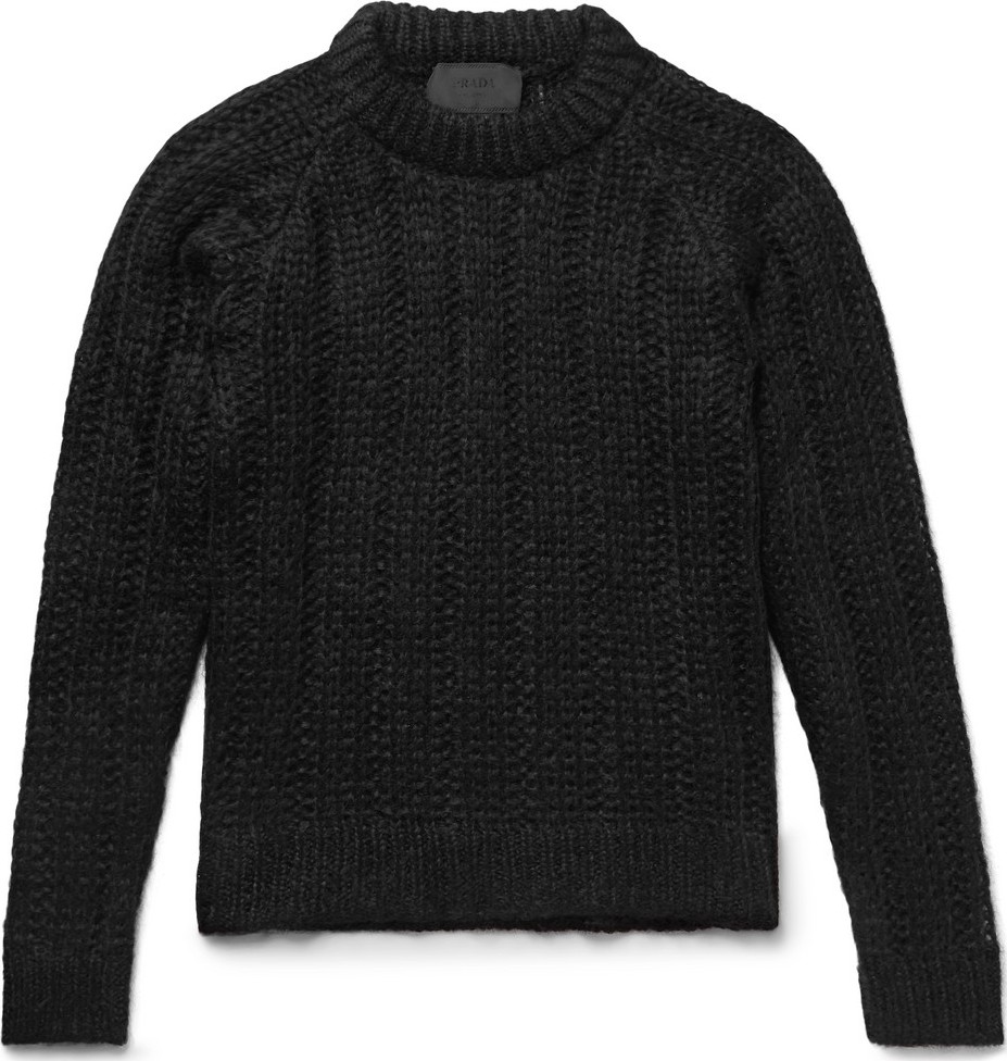 Prada Ribbed Mohair-Blend Sweater
