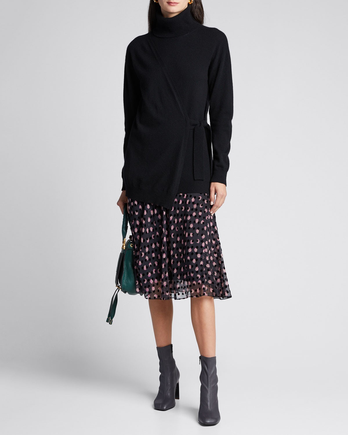 DIANE von FURSTENBERG Pomona Faux-Wrap Turtleneck Sweater