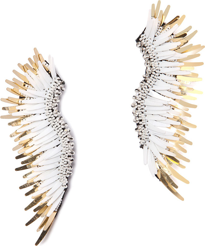 Mignonne Gavigan New York Madeline Beaded Statement Earrings, White/Golden