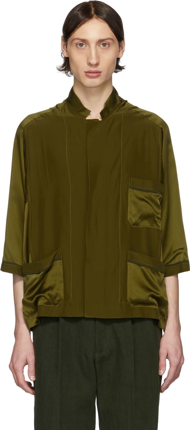Haider Ackermann Green Short Sleeve Pyjama Shirt