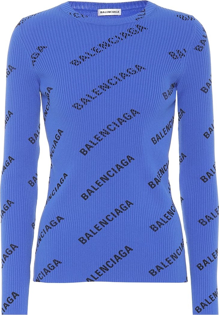 Balenciaga Logo ribbed sweater