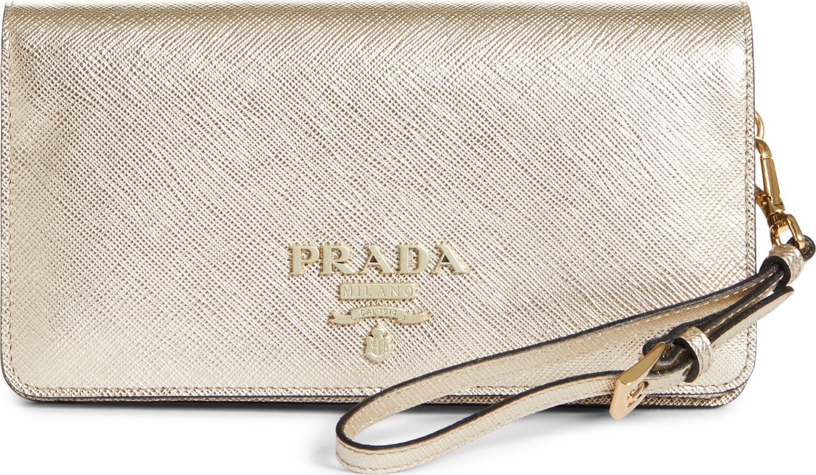 Prada Monochrome Saffiano Leather Wallet on a Chain