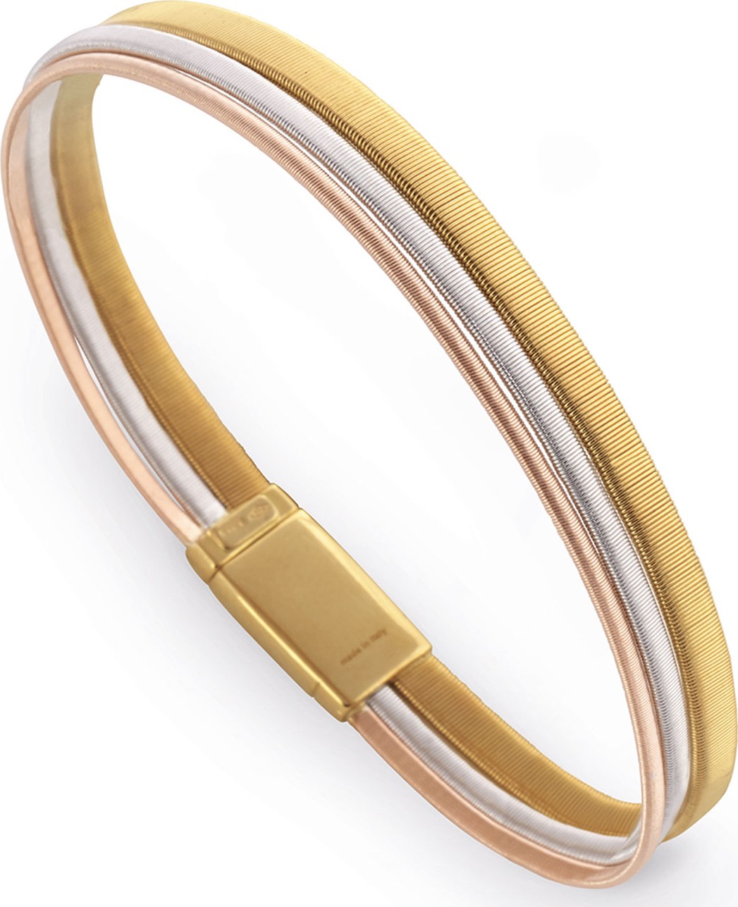 Marco Bicego Masai Three-Row 18K Yellow, Rose & White Gold Bracelet