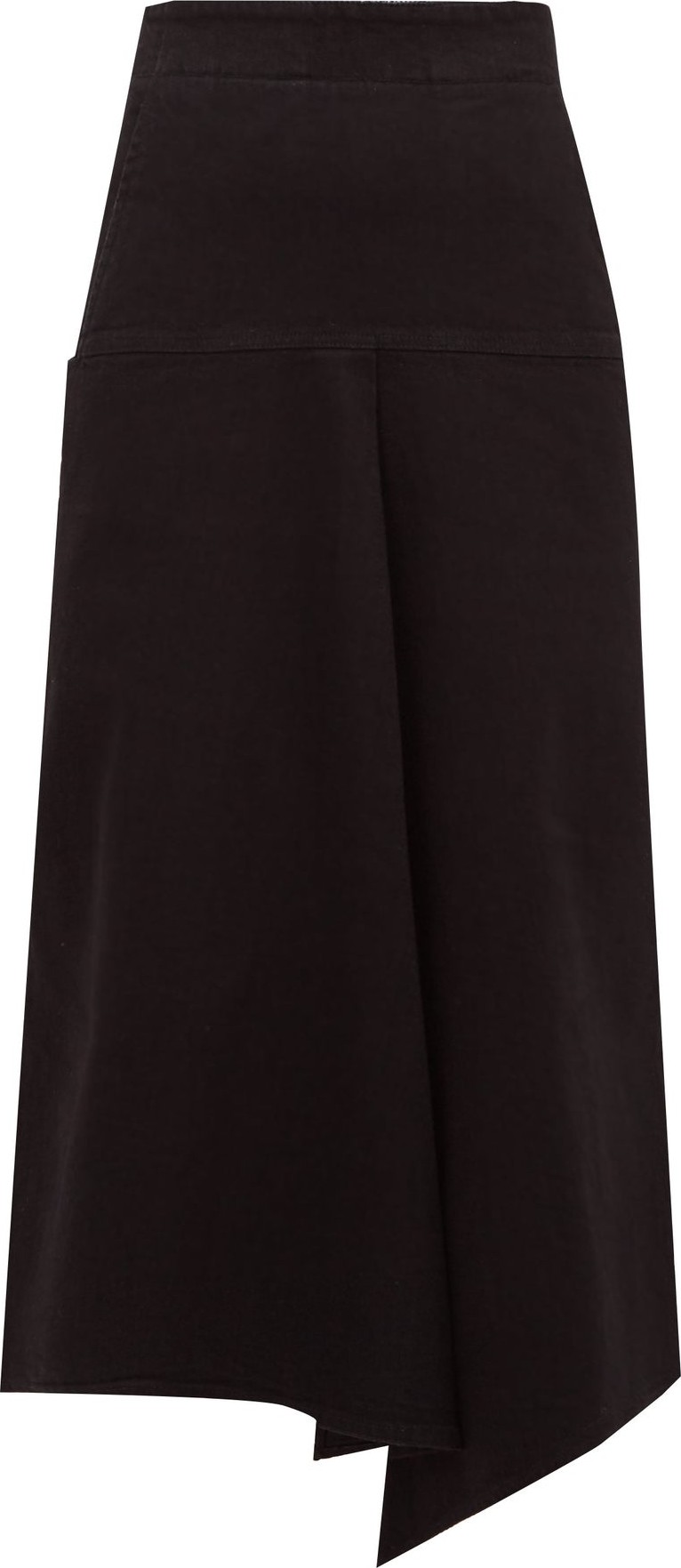 Tibi Stretch Japanese-denim drape skirt