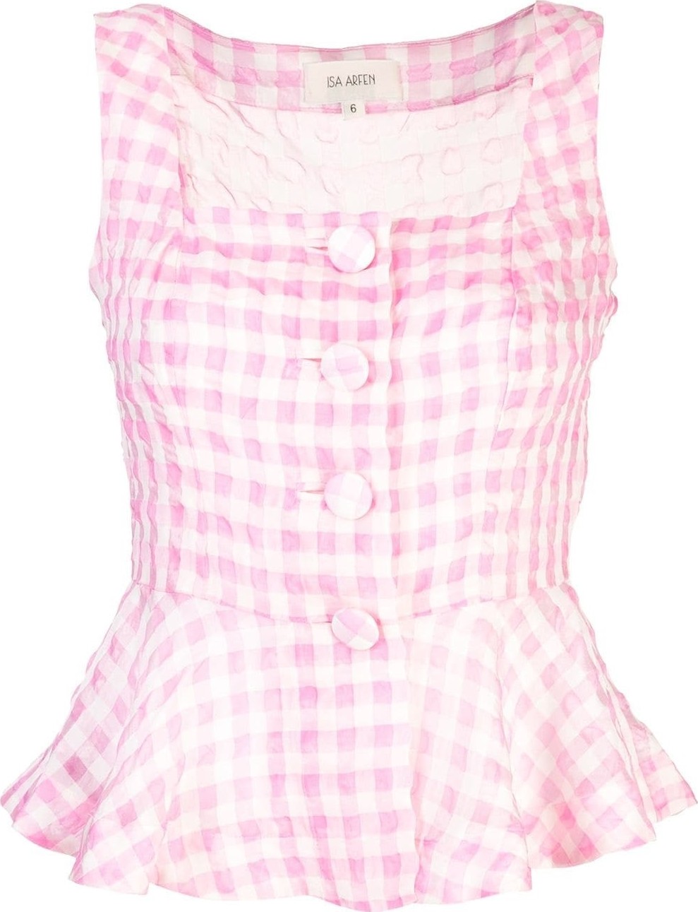 Isa Arfen sleeveless checked blouse