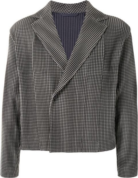 Homme Plissé Issey Miyake - Gingham wrap blazer