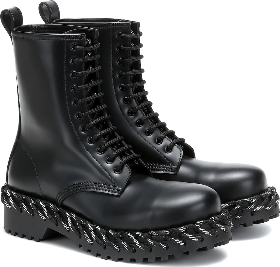 Balenciaga Laces leather ankle boots