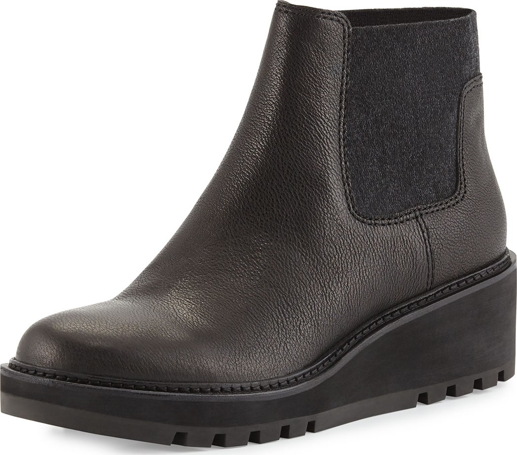 Eileen Fisher Low-Wedge Chelsea Boots, Black