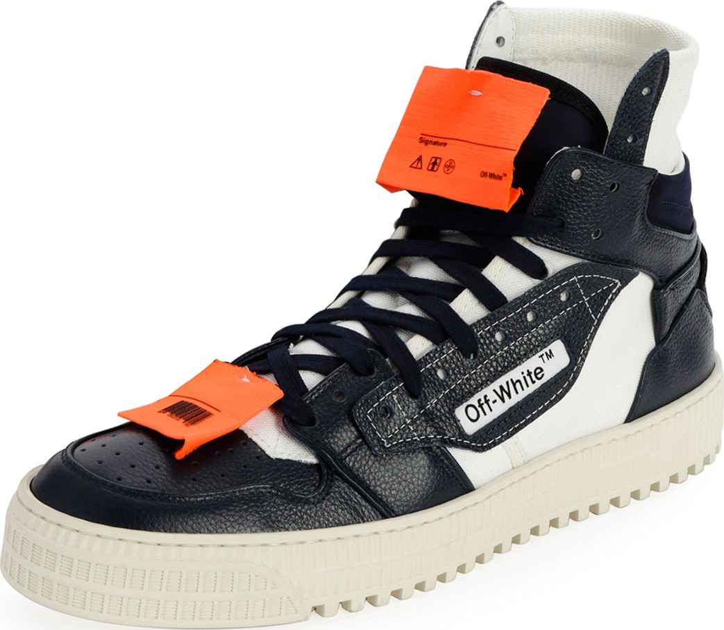 Off White Men's Off Court Tumbled Sneakers, Navy Blue