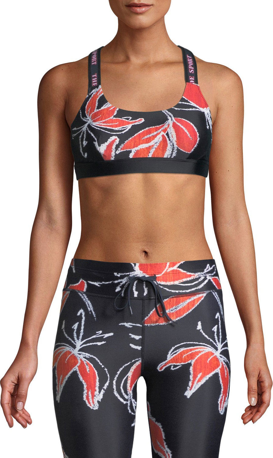 The Upside Alex Hibiscus-Print Sports Bra