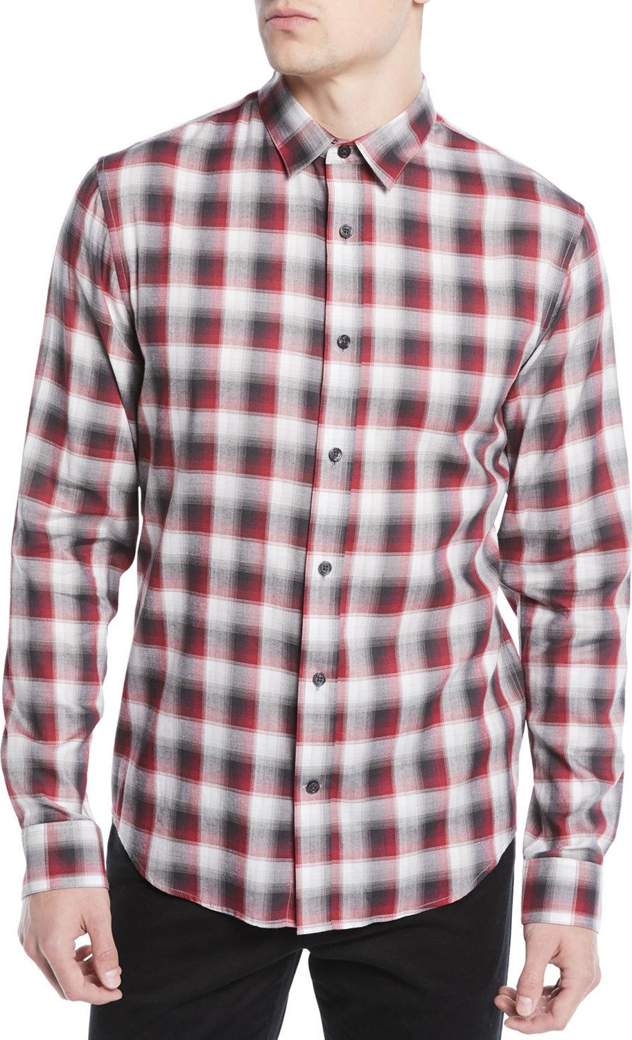 Vince Men's Shadow Plaid Sport Shirt